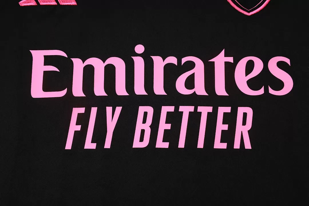 Completino Canottiera Arsenal 2025/26 Uomo Nero Rosa | Kit Allenamento - CalcioVivo