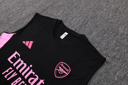 Completino Canottiera Arsenal 2025/26 Uomo Nero Rosa | Kit Allenamento - CalcioVivo