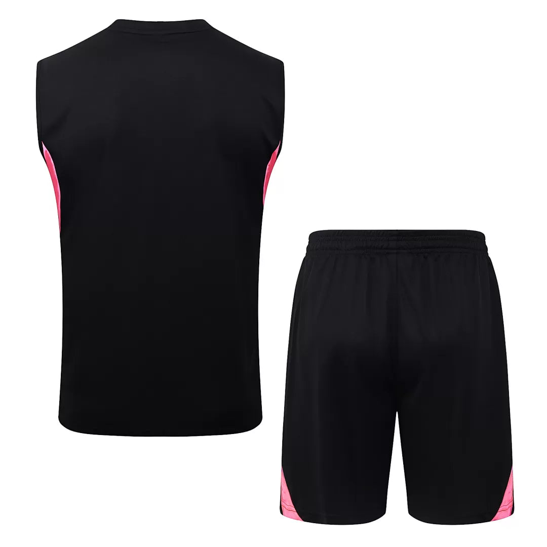 Completino Canottiera Arsenal 2025/26 Uomo Nero Rosa | Kit Allenamento - CalcioVivo