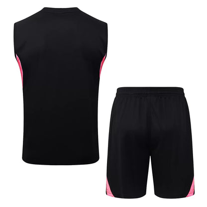 Completino Canottiera Arsenal 2025/26 Uomo Nero Rosa | Kit Allenamento - CalcioVivo