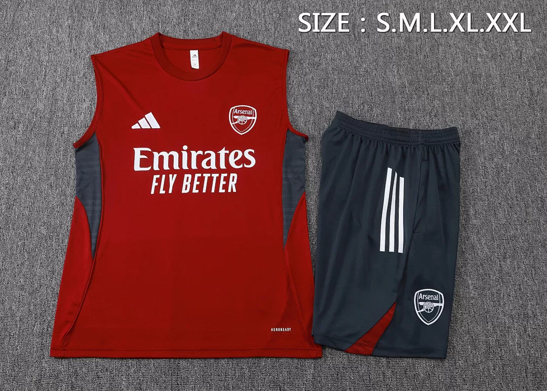 Completino Canottiera Arsenal 2025/26 Uomo Rosso | Kit Allenamento - CalcioVivo