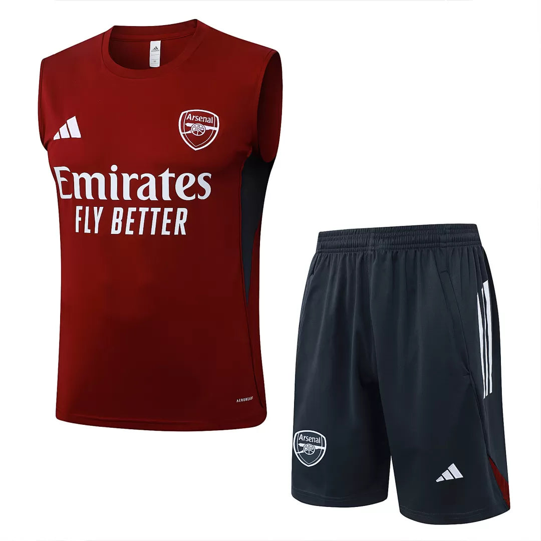 Completino Canottiera Arsenal 2025/26 Uomo Rosso | Kit Allenamento - CalcioVivo