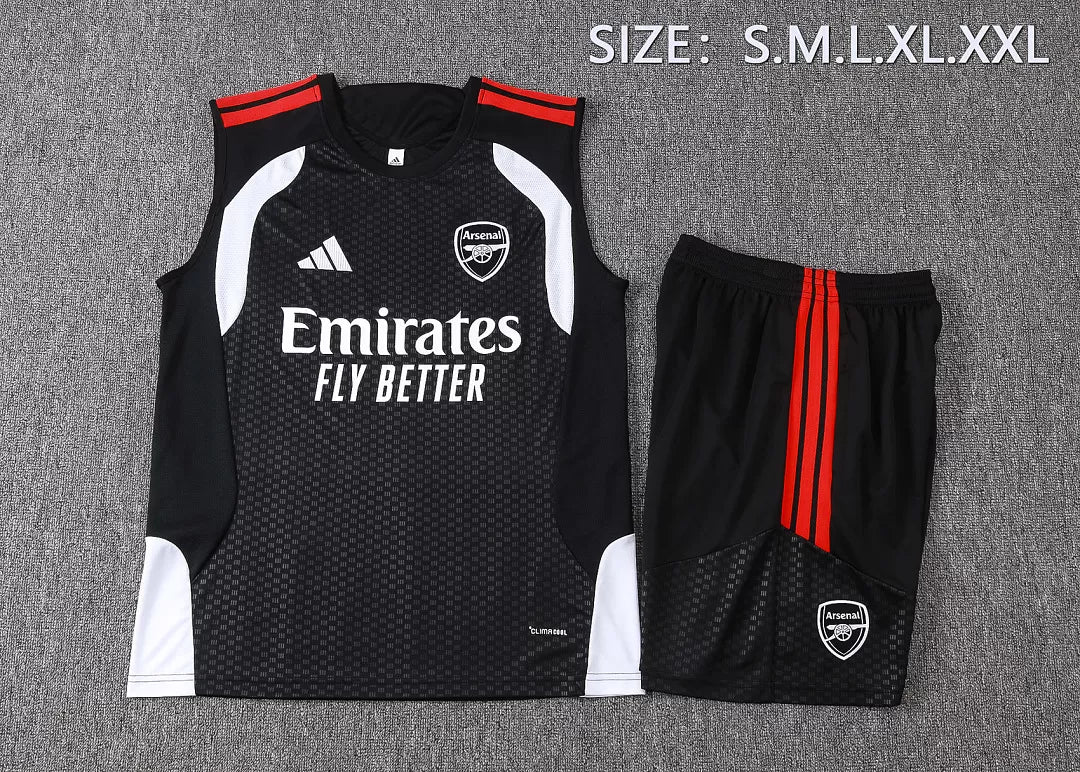 Completino Canottiera Arsenal 26/27 Uomo Nero | Kit Allenamento - CalcioVivo