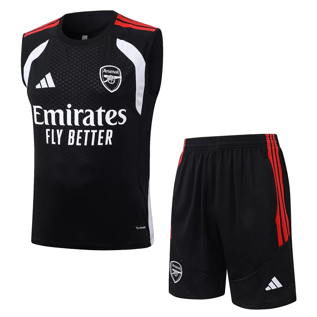 Completino Canottiera Arsenal 26/27 Uomo Nero | Kit Allenamento - CalcioVivo