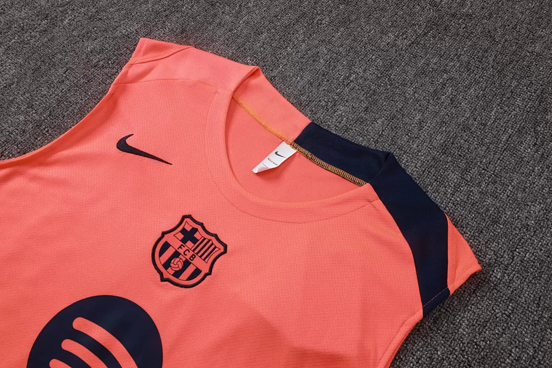 Completino Canottiera Barcelona 2025/26 Uomo Arancione | Kit Allenamento - CalcioVivo