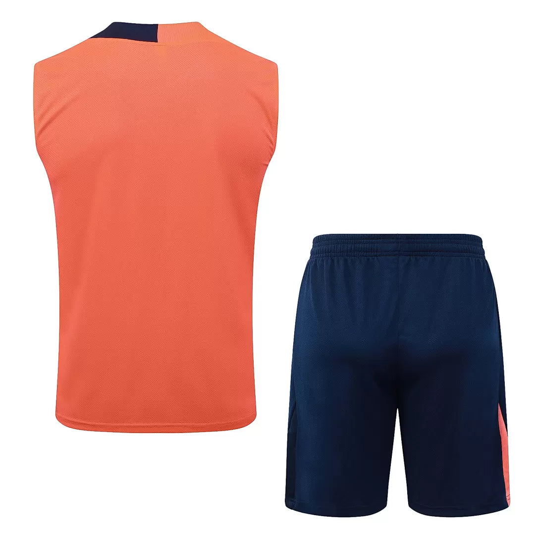 Completino Canottiera Barcelona 2025/26 Uomo Arancione | Kit Allenamento - CalcioVivo