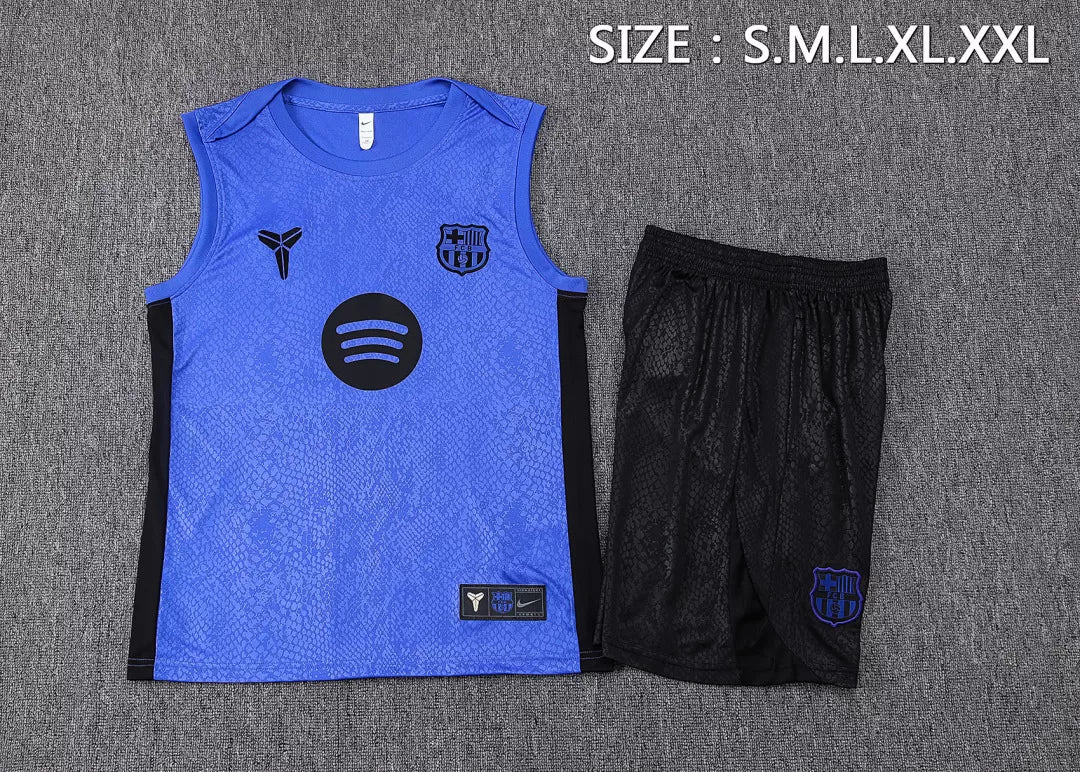 Completino Canottiera Barcelona 2025/26 Uomo Blu | Kit Allenamento - CalcioVivo