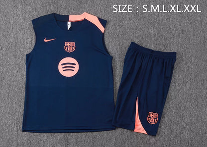 Completino Canottiera Barcelona 2025/26 Uomo Blu Navy | Kit Allenamento - CalcioVivo