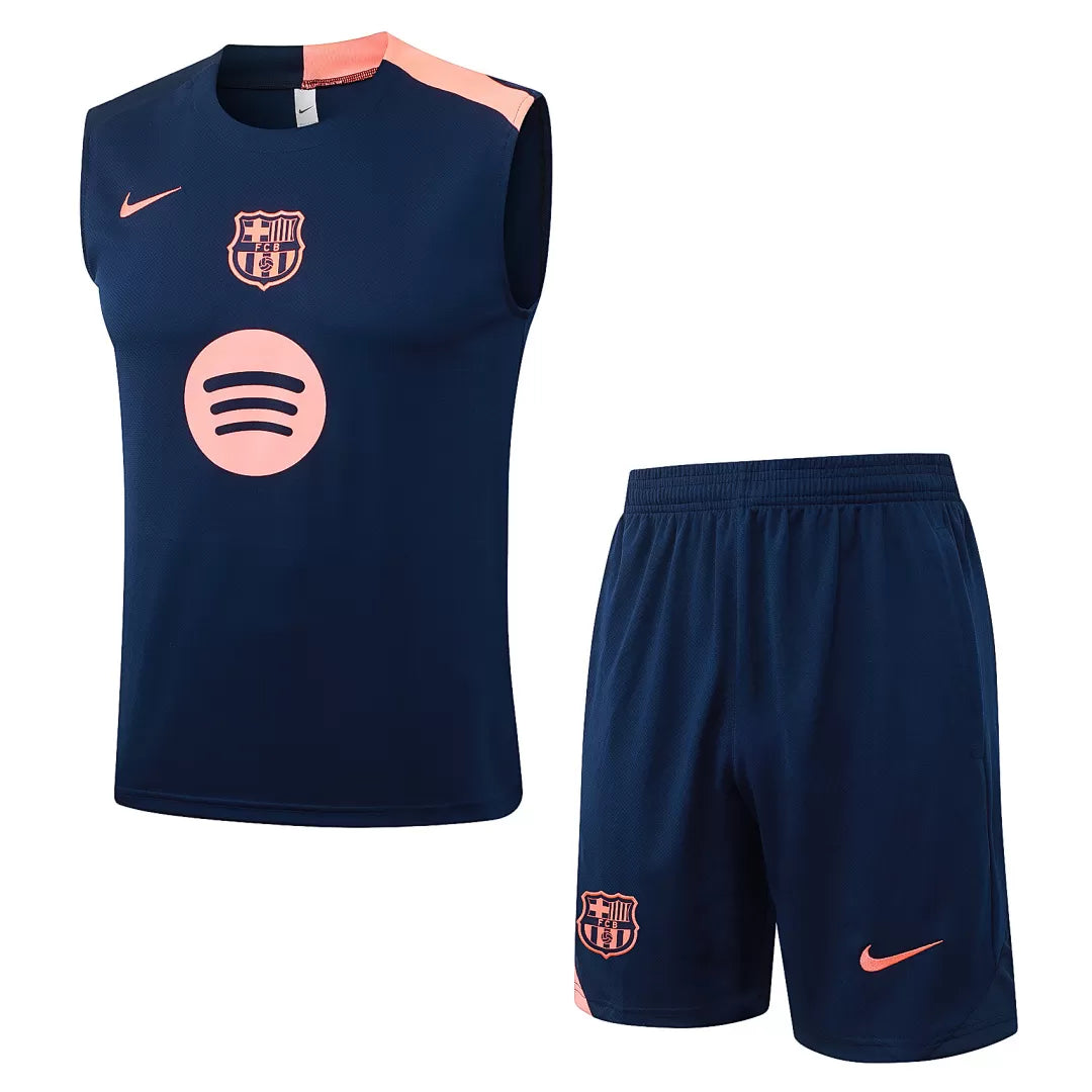 Completino Canottiera Barcelona 2025/26 Uomo Blu Navy | Kit Allenamento - CalcioVivo