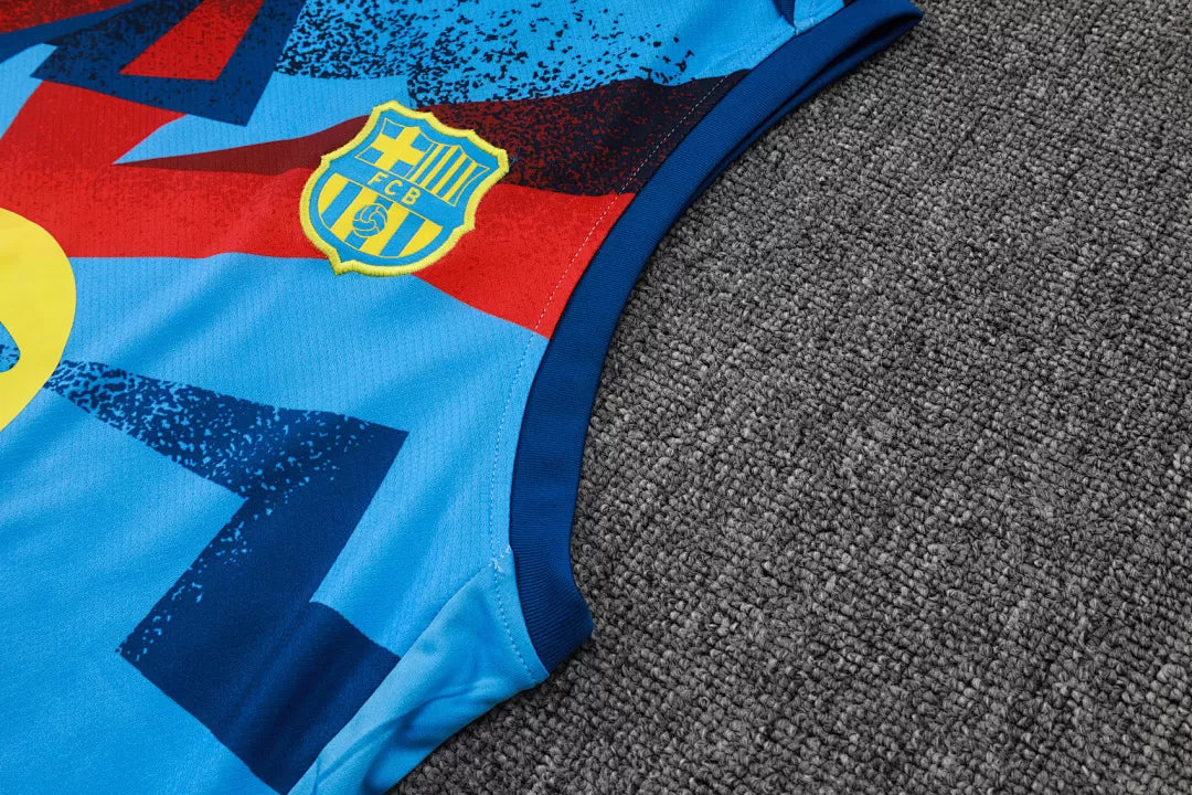 Completino Canottiera Barcelona 2025/26 Uomo Multicolor | Kit Allenamento - CalcioVivo