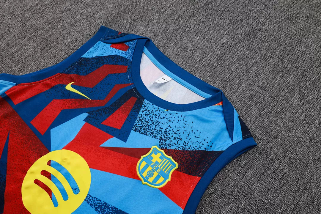 Completino Canottiera Barcelona 2025/26 Uomo Multicolor | Kit Allenamento - CalcioVivo