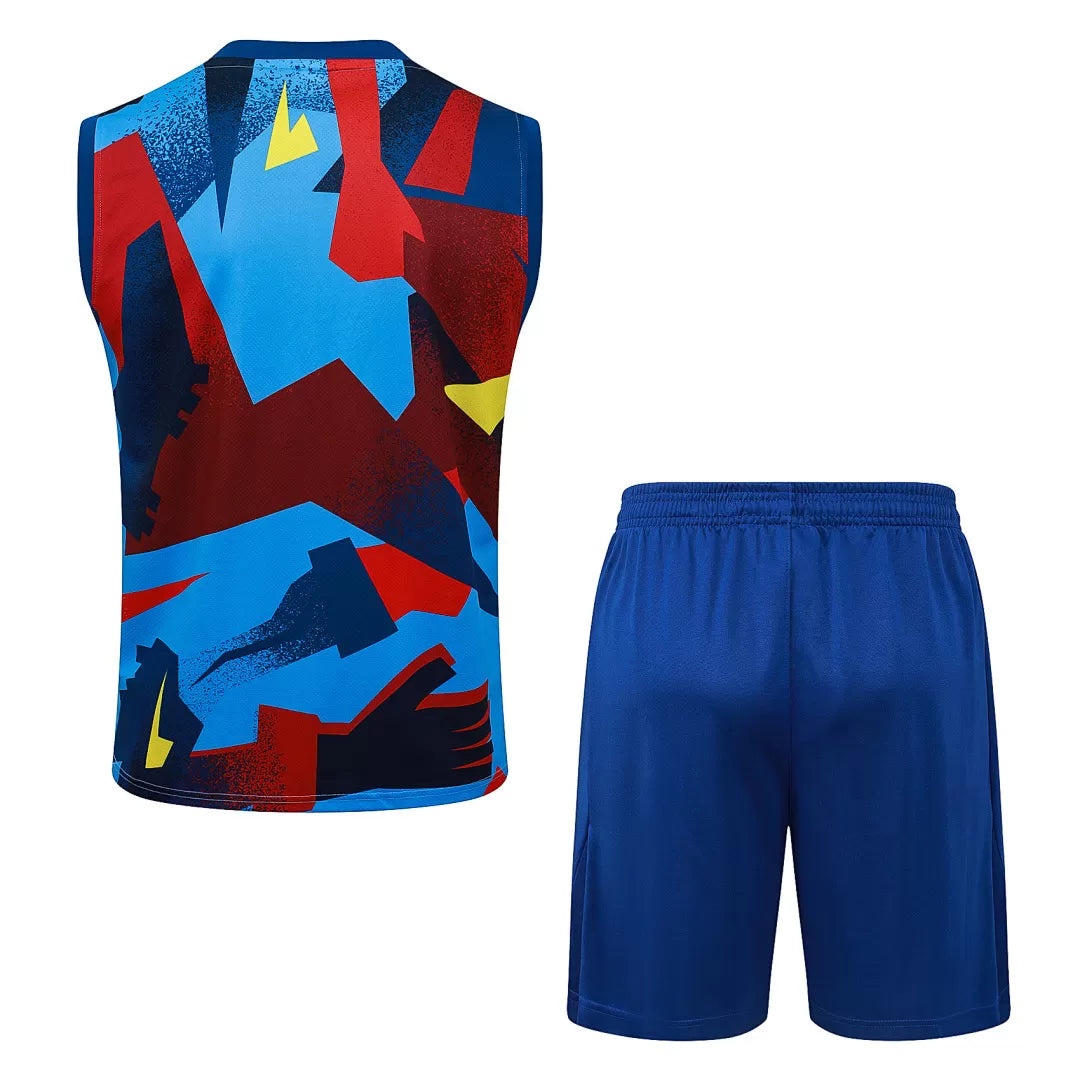 Completino Canottiera Barcelona 2025/26 Uomo Multicolor | Kit Allenamento - CalcioVivo