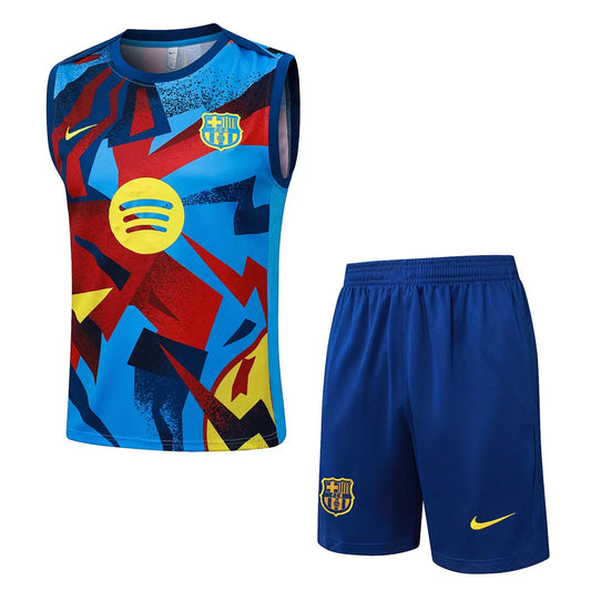 Completino Canottiera Barcelona 2025/26 Uomo Multicolor | Kit Allenamento - CalcioVivo