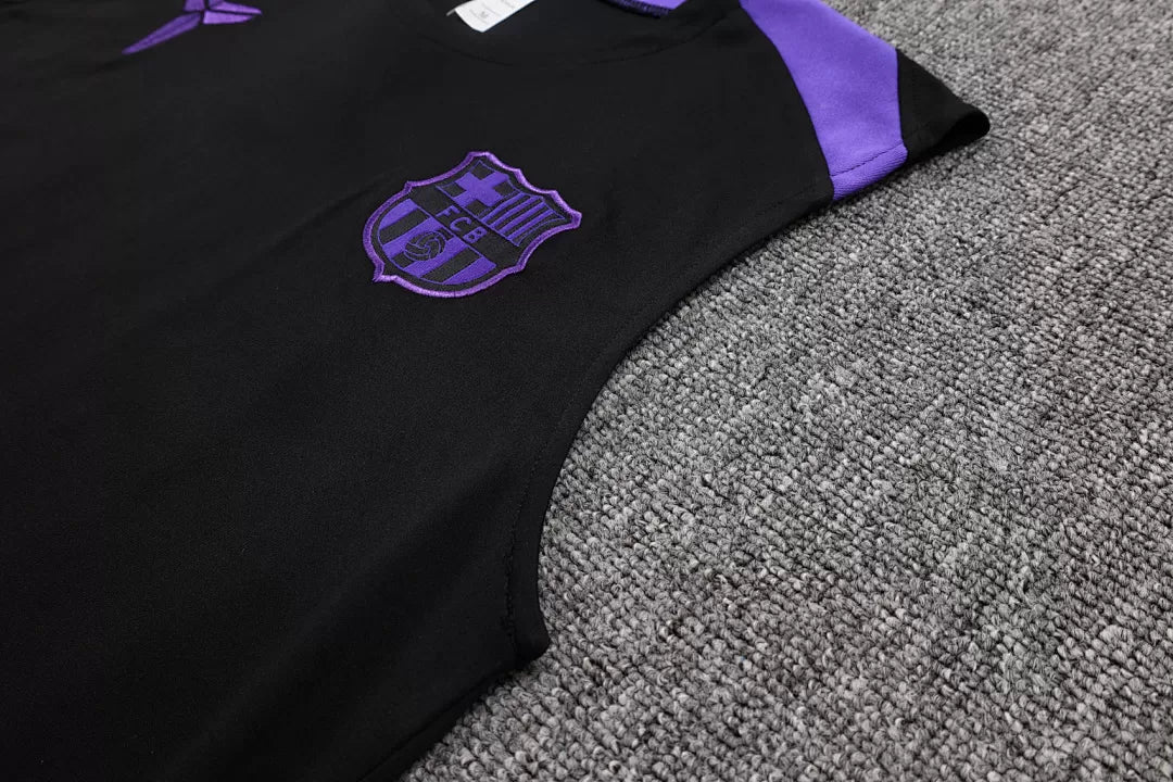 Completino Canottiera Barcelona 25/26 Uomo Nero Viola | Kit Allenamento - CalcioVivo