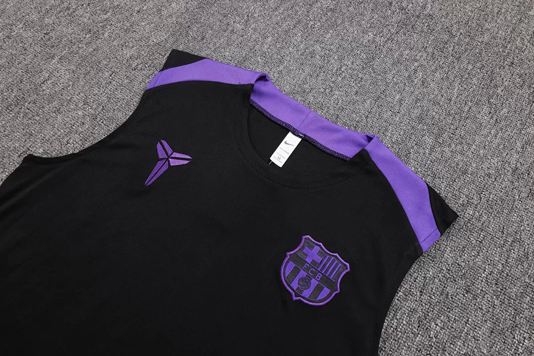 Completino Canottiera Barcelona 25/26 Uomo Nero Viola | Kit Allenamento - CalcioVivo