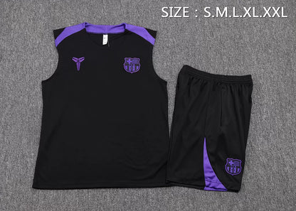 Completino Canottiera Barcelona 25/26 Uomo Nero Viola | Kit Allenamento - CalcioVivo