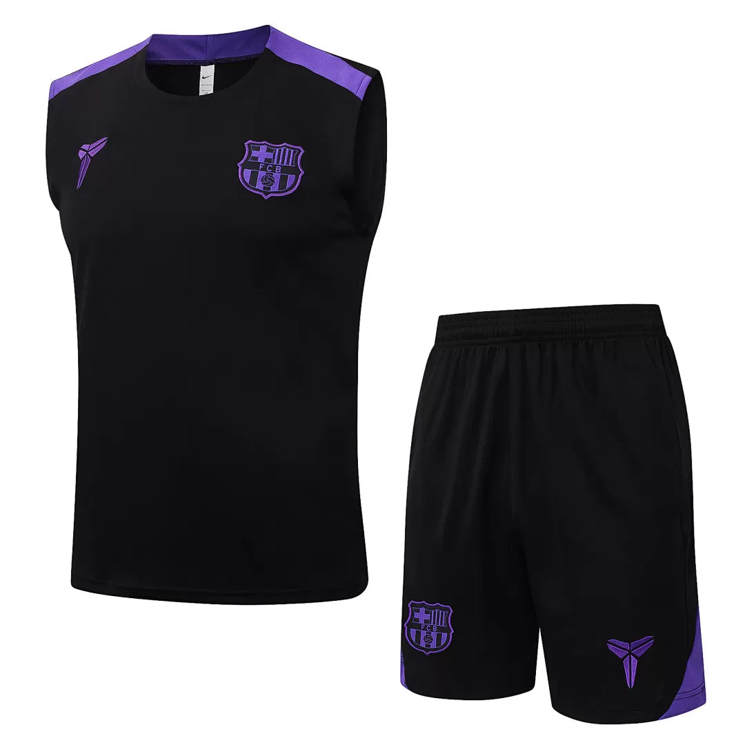 Completino Canottiera Barcelona 25/26 Uomo Nero Viola | Kit Allenamento - CalcioVivo