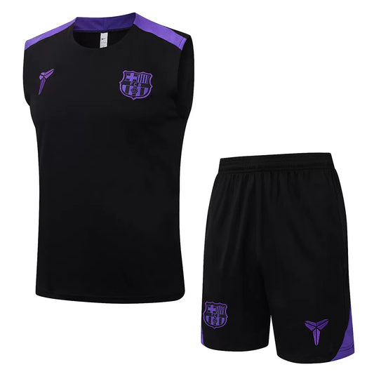 Completino Canottiera Barcelona 25/26 Uomo Nero Viola | Kit Allenamento - CalcioVivo