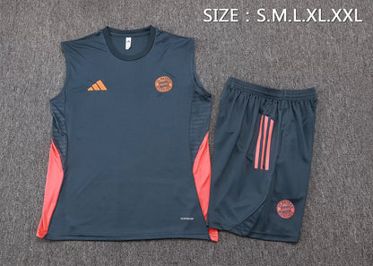 Completino Canottiera Bayern MŸnchen 25/26 Uomo Blu Petrolio | Kit Allenamento - CalcioVivo