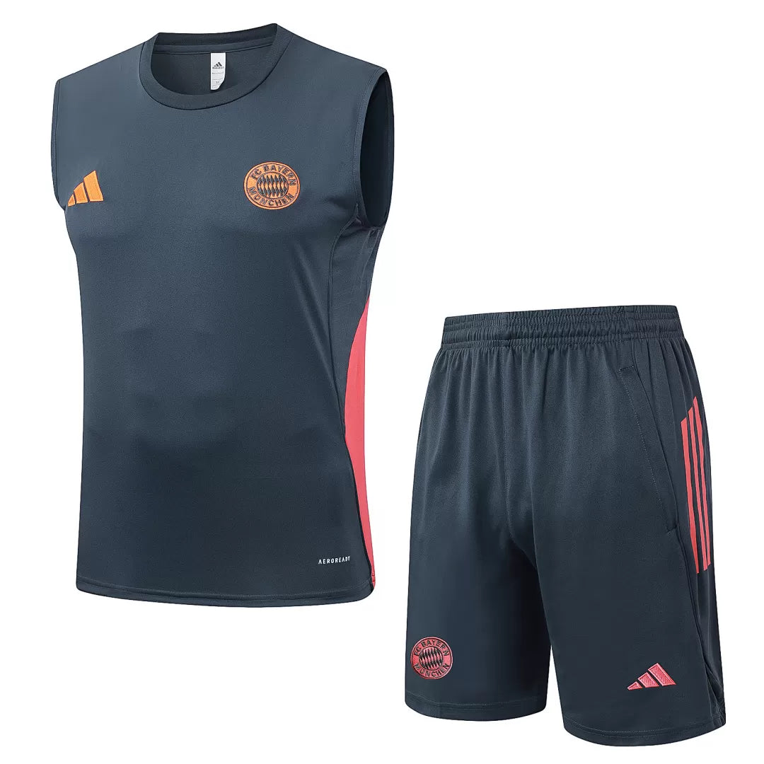 Completino Canottiera Bayern MŸnchen 25/26 Uomo Blu Petrolio | Kit Allenamento - CalcioVivo