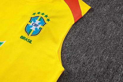 Completino Canottiera Brasile 2025/26 Uomo Giallo | Kit Allenamento - CalcioVivo