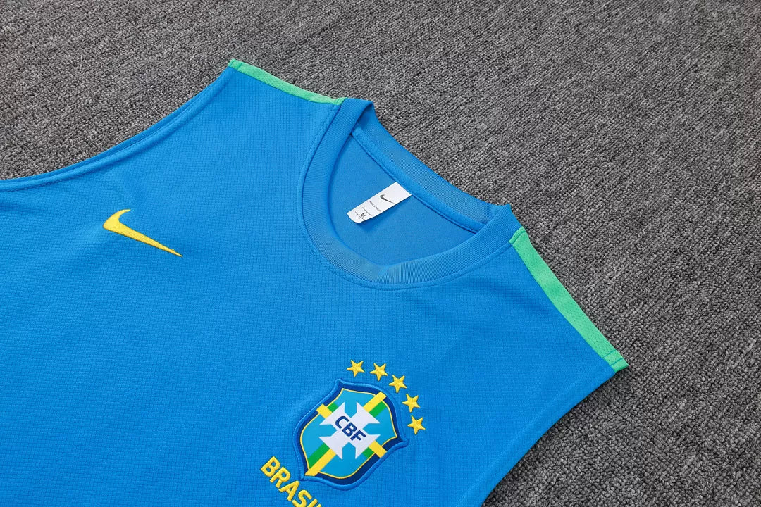 Completino Canottiera Brasile 26/27 Uomo Blu | Kit Allenamento - CalcioVivo