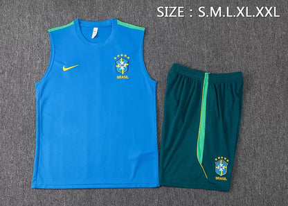 Completino Canottiera Brasile 26/27 Uomo Blu | Kit Allenamento - CalcioVivo