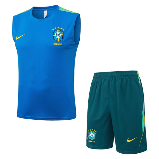 Completino Canottiera Brasile 26/27 Uomo Blu | Kit Allenamento - CalcioVivo