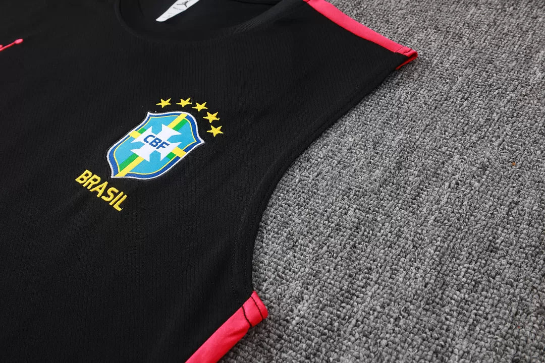 Completino Canottiera Brasile 26/27 Uomo Nero | Kit Allenamento - CalcioVivo
