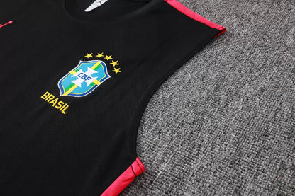 Completino Canottiera Brasile 26/27 Uomo Nero | Kit Allenamento - CalcioVivo