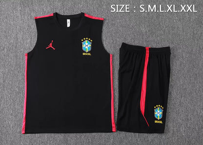 Completino Canottiera Brasile 26/27 Uomo Nero | Kit Allenamento - CalcioVivo