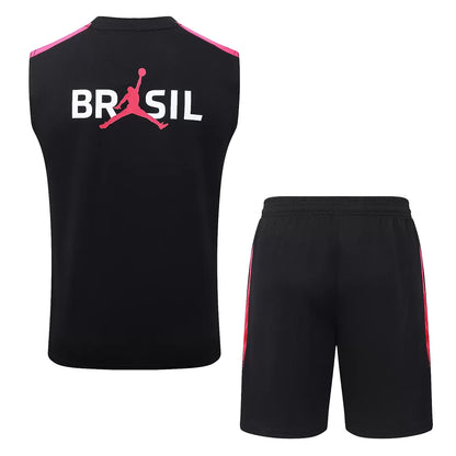 Completino Canottiera Brasile 26/27 Uomo Nero | Kit Allenamento - CalcioVivo