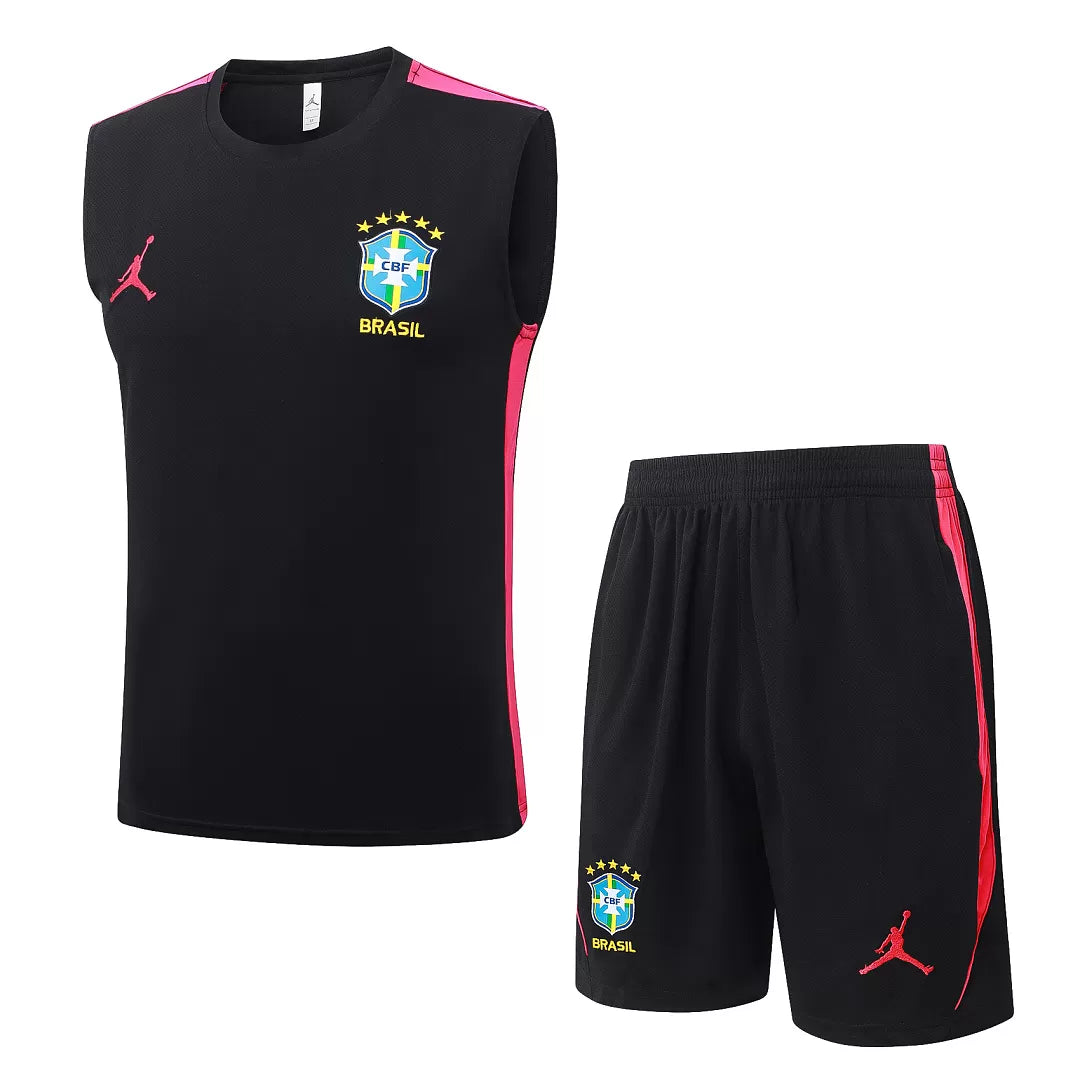 Completino Canottiera Brasile 26/27 Uomo Nero | Kit Allenamento - CalcioVivo