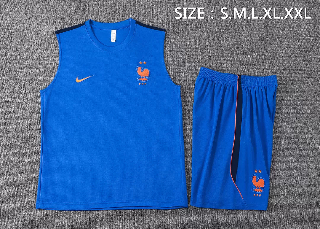 Completino Canottiera Francia 26/27 Uomo Blu | Kit Allenamento - CalcioVivo