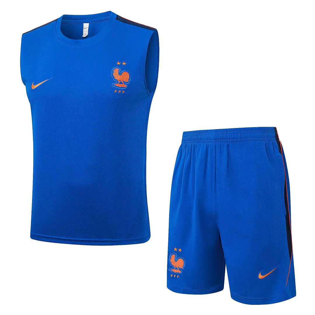 Completino Canottiera Francia 26/27 Uomo Blu | Kit Allenamento - CalcioVivo