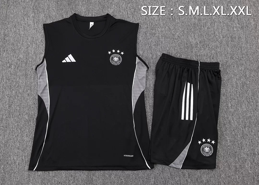 Completino Canottiera Germania 25/26 Uomo Nero | Kit Allenamento - CalcioVivo