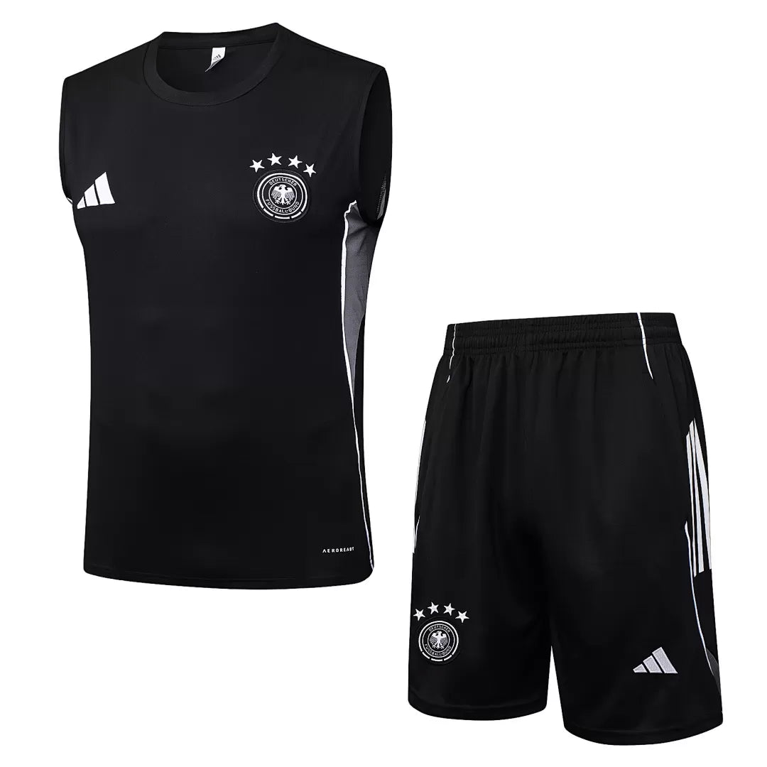 Completino Canottiera Germania 25/26 Uomo Nero | Kit Allenamento - CalcioVivo