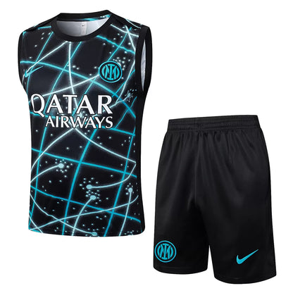 Completino Canottiera Inter Milan 25/26 Uomo Nero Neon | Kit Allenamento - CalcioVivo