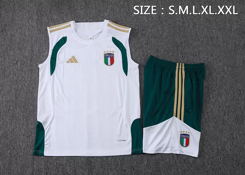 Completino Canottiera Italia 26/27 Uomo Bianco | Kit Allenamento - CalcioVivo