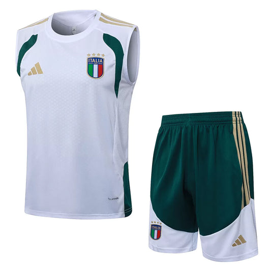 Completino Canottiera Italia 26/27 Uomo Bianco | Kit Allenamento - CalcioVivo