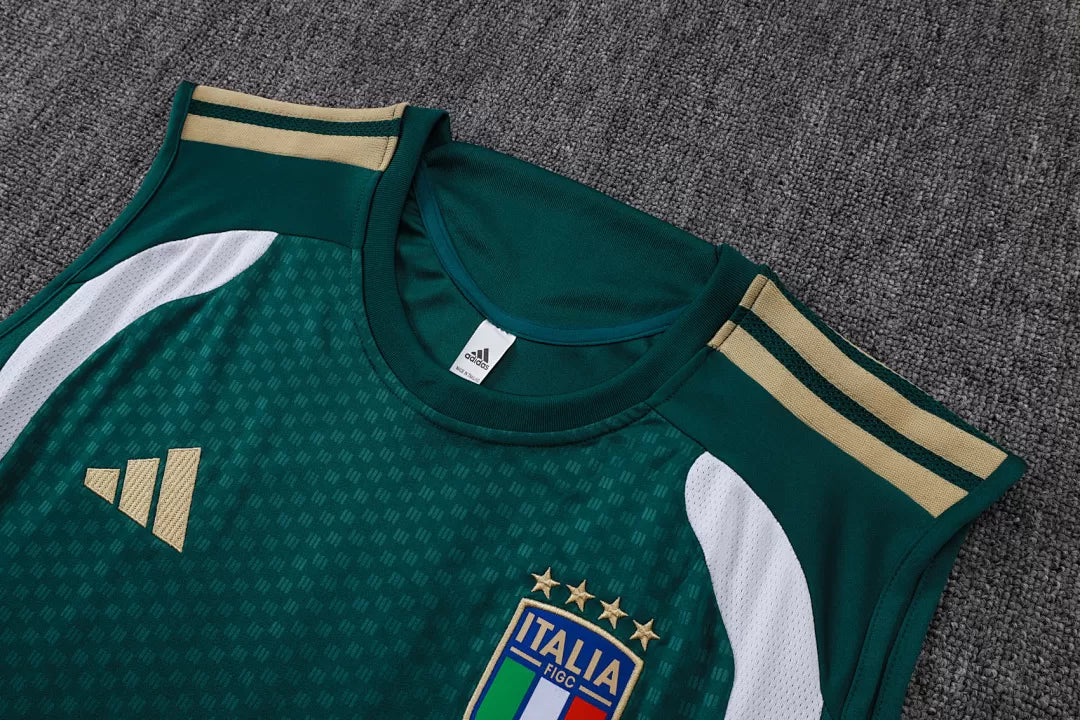 Completino Canottiera Italia 26/27 Uomo Verde | Kit Allenamento - CalcioVivo