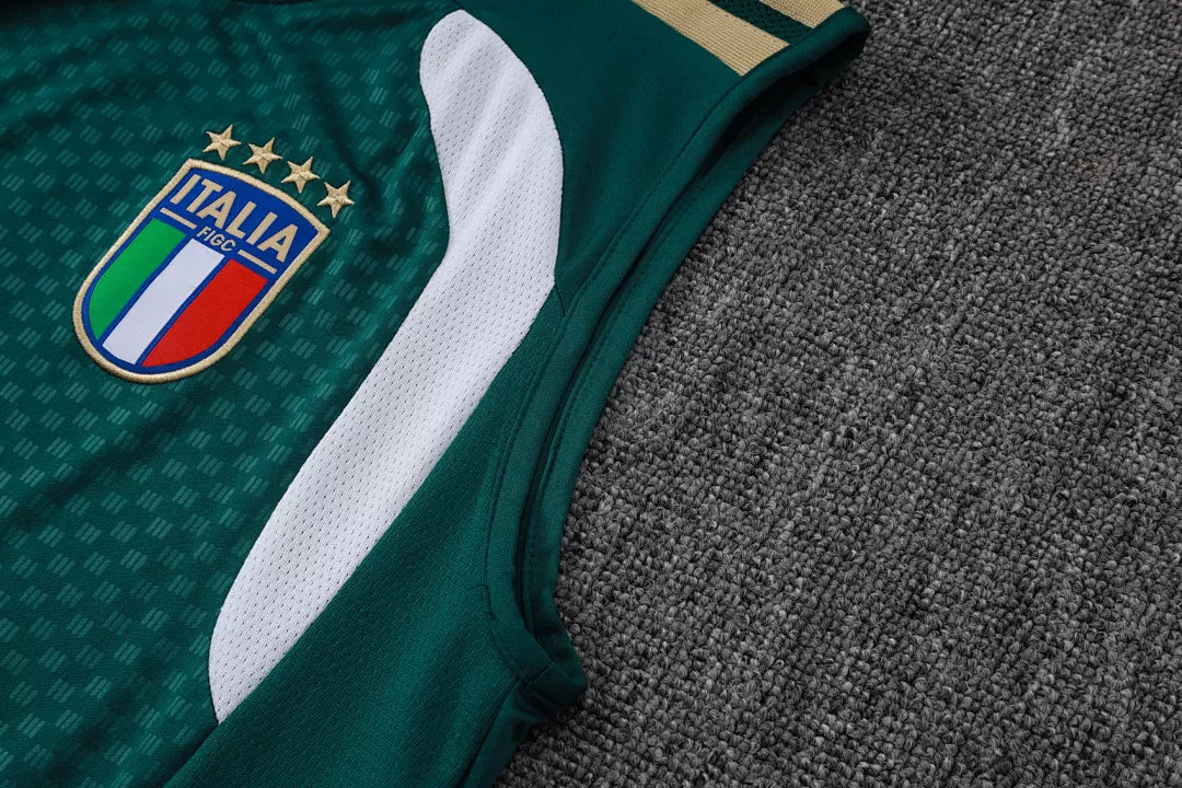 Completino Canottiera Italia 26/27 Uomo Verde | Kit Allenamento - CalcioVivo