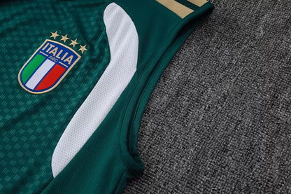 Completino Canottiera Italia 26/27 Uomo Verde | Kit Allenamento - CalcioVivo