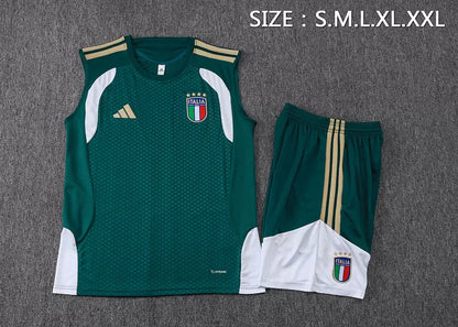 Completino Canottiera Italia 26/27 Uomo Verde | Kit Allenamento - CalcioVivo