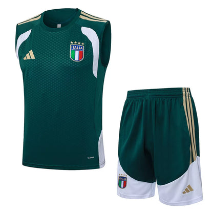 Completino Canottiera Italia 26/27 Uomo Verde | Kit Allenamento - CalcioVivo