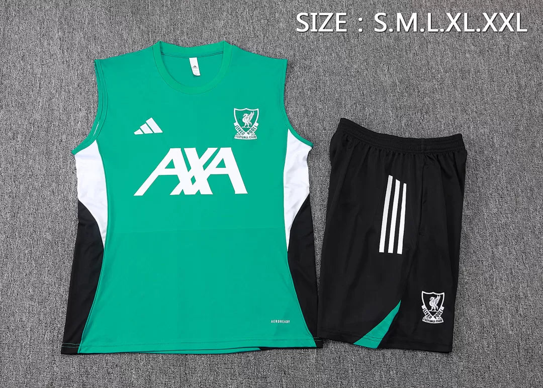 Completino Canottiera Liverpool 2025/26 Uomo Verde | Kit Allenamento - CalcioVivo