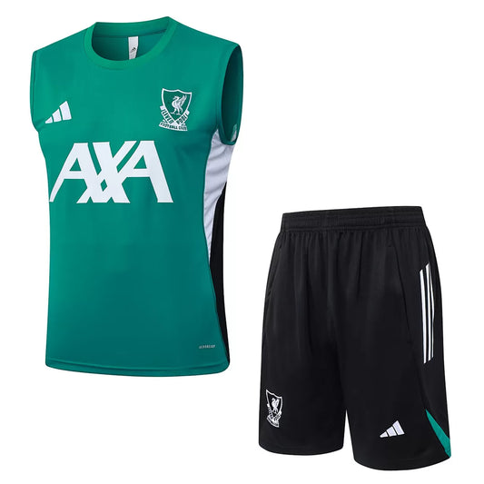 Completino Canottiera Liverpool 2025/26 Uomo Verde | Kit Allenamento - CalcioVivo