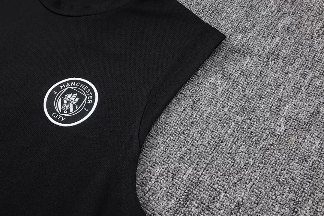 Completino Canottiera Manchester City 2025/26 Uomo Nero | Kit Allenamento - CalcioVivo