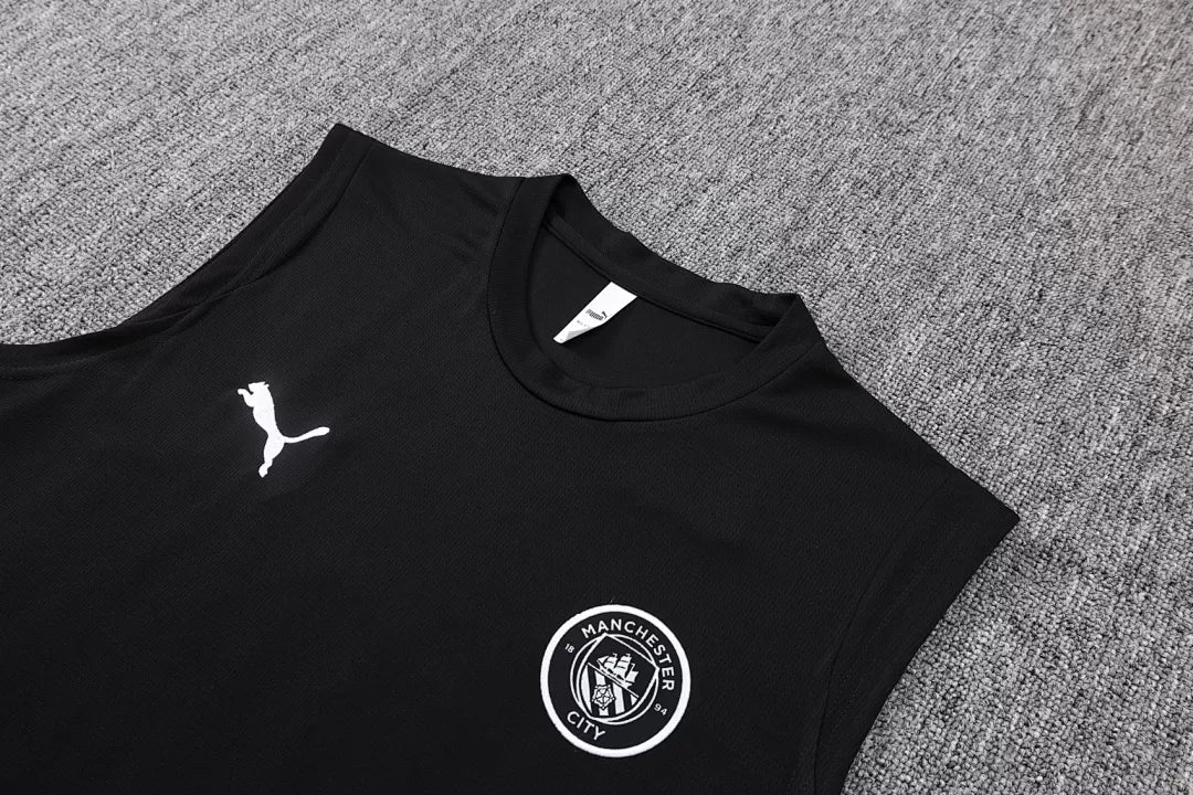 Completino Canottiera Manchester City 2025/26 Uomo Nero | Kit Allenamento - CalcioVivo
