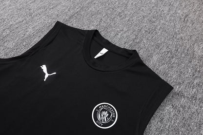 Completino Canottiera Manchester City 2025/26 Uomo Nero | Kit Allenamento - CalcioVivo